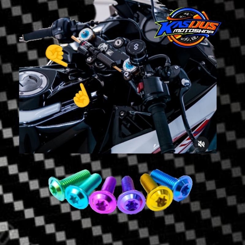 Baut Titanium Cover Tangki CBR 250 RR Set 2 Biji