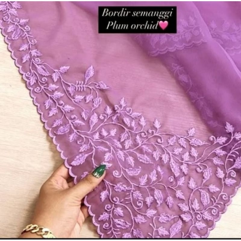 KAIN KEBAYA BORDIRAN TERBARU DENGAN MOTIF CANTIK// KAIN BORDIR MOTIF SEMANGGI