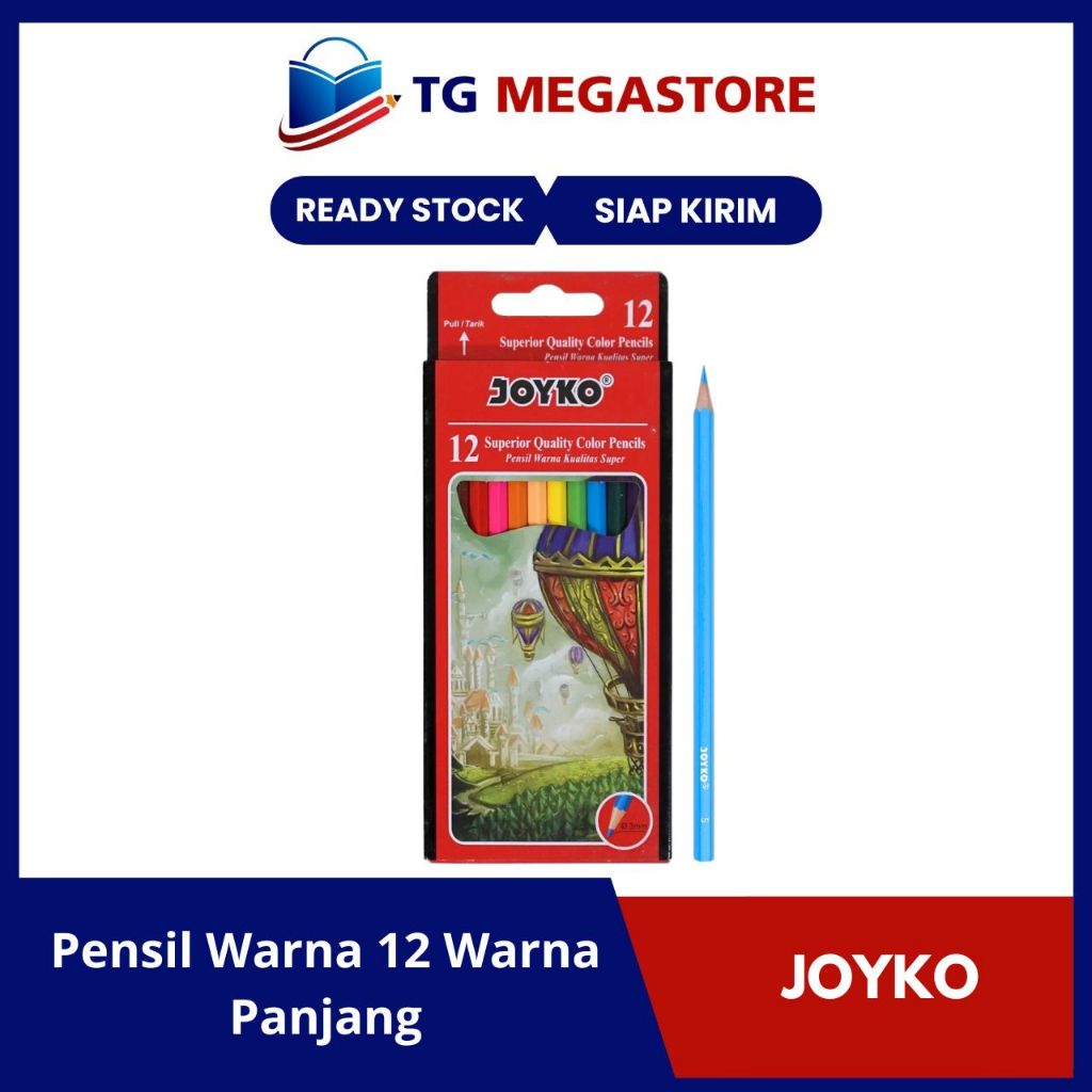 

Pensil Warna Joyko Superior Quality Color 12 Warna Panjang - CP-100