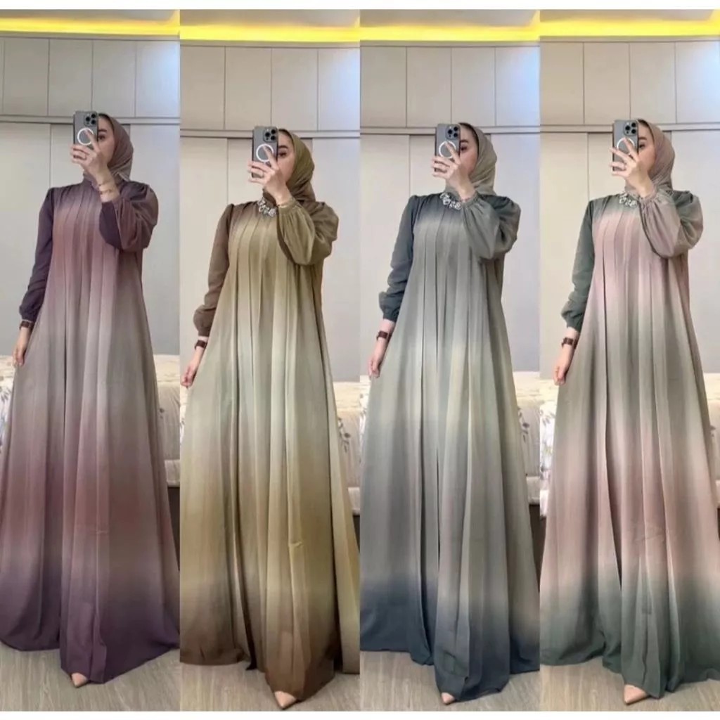 VIONA GAMIS CERUTY SET HIJAB // Gamis set hijab dress wanita elegan mewah busui friendly gamis cerut