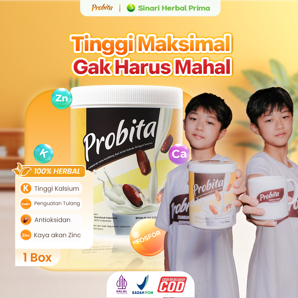 

Probita - Susu Peninggi Badan Ideal Rekomendasi untuk Anak dan Remaja - 1 Box isi 250 gram
