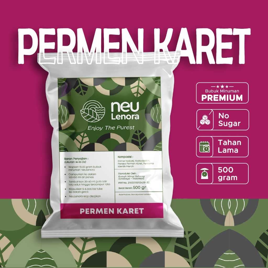 

Bubuk Minuman Permen Karet Plain NEULENORA 500 gram