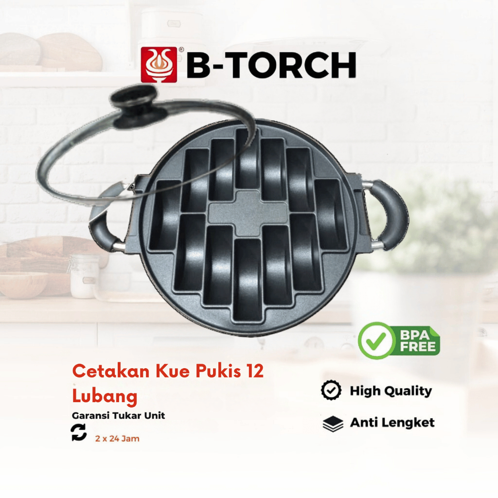 B-Torch Cetakan Kue Pukis 12 Lubang / Cetakan Kue Pancong Premium Anti Lengket Murah