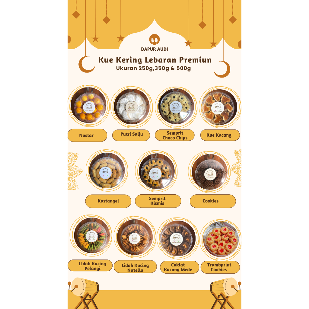 

Dapur Audi Kue Kering Lebaran Ukuran 250g, 350g & 500g