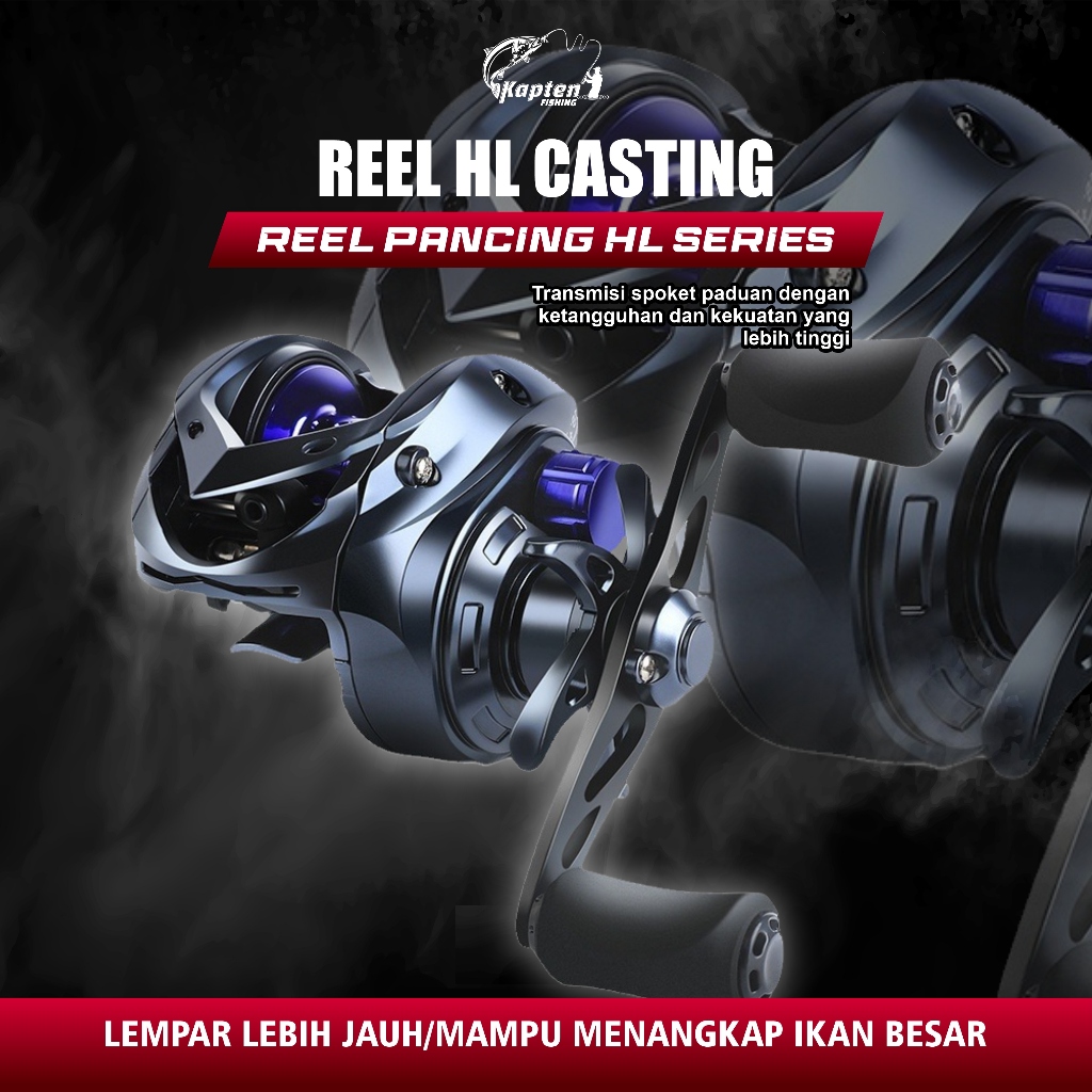 Kaptenfishing Reel Pancing Orca HL CastingPremium Katrol Korekan Casting-Putaran Kiri murah fullbesi