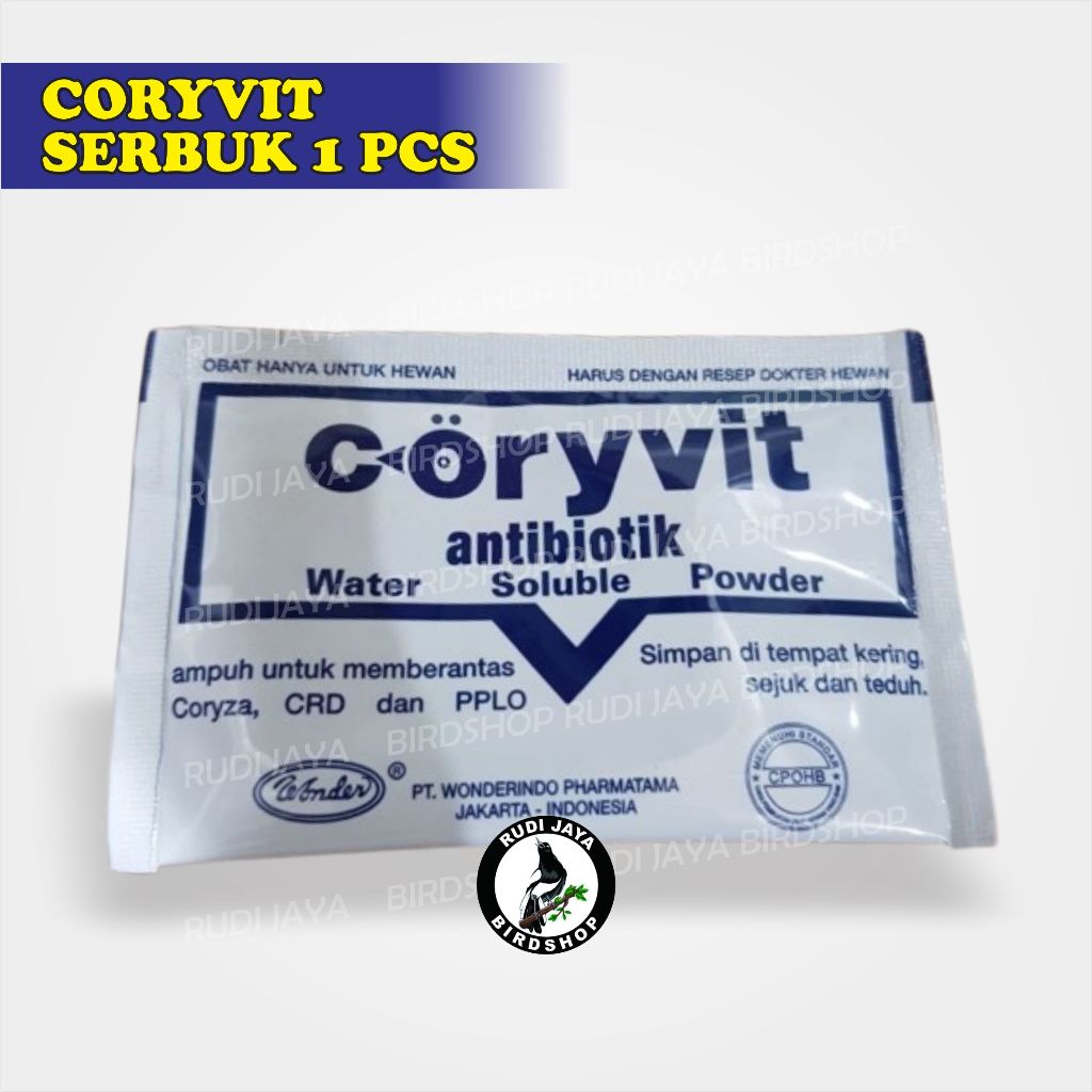 CORYVIT CORIVIT 1 SACHET OBAT VITAMIN ANTIBIOTIK MENGOBATI AYAM BURUNG SAKIT DEMAM FLU SNOT CRD