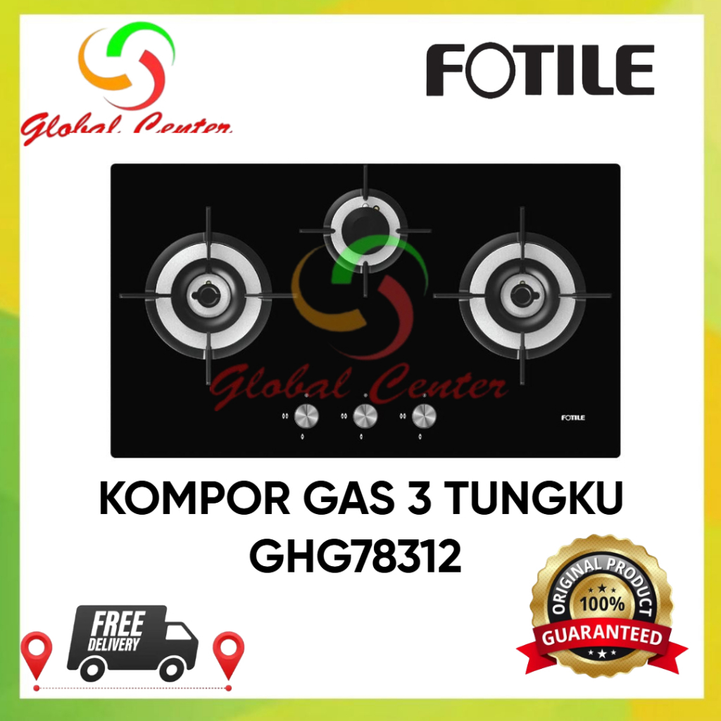 FOTILE KOMPOR GAS 3 TUNGKU GHG78312 - GARANSI RESMI
