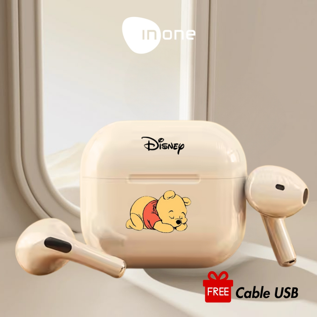 INONE Headset DISNEY TWS Earphone Earbuds Wireless Bluetooth 5.3 HiFi Stereo Smart Touch Control