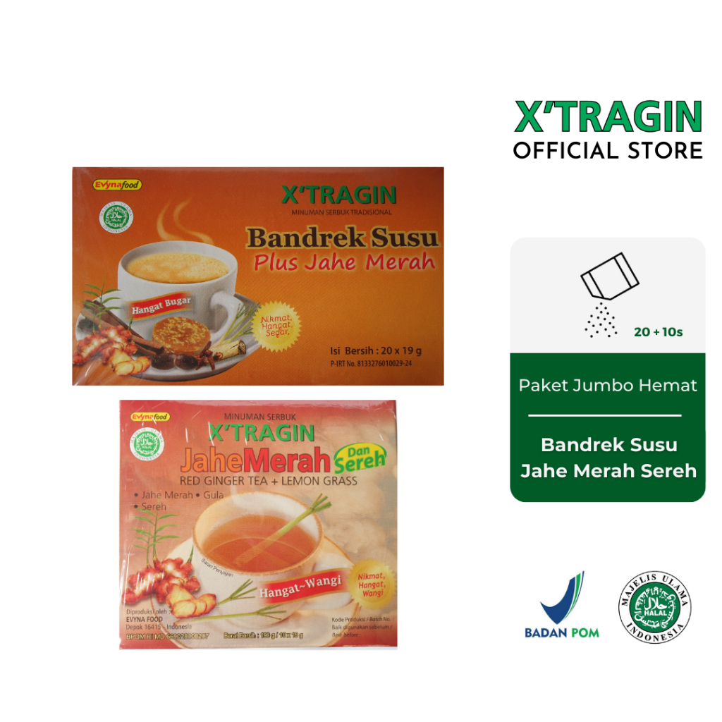 

Paket Jumbo Hemat (Bandrek Susu 20s + Jahe Merah Sereh 10s)