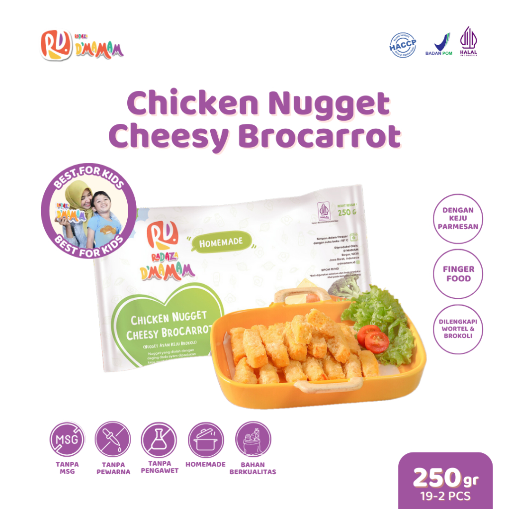 

DMAMAM Chicken Nugget Cheesy Brocarrot 250g Nugget Ayam MPASI Homemade HACCP BPOM HALAL