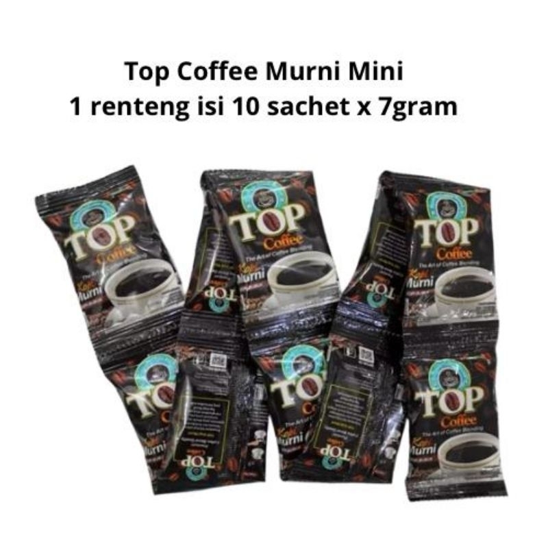 

Top Coffe Murni Mini 1 renteng isi 10 sachet x 7 gram