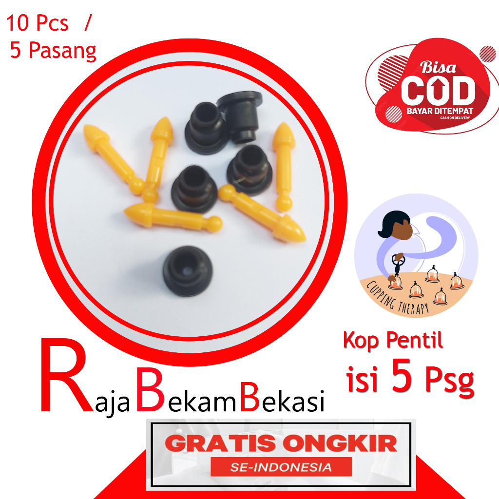 Pentil Kop Bekam  5 PASANG/  Karet sil kop Bekam Kangzhu / Seal Kop Bekam isi 10 PCS - 5 Pasang