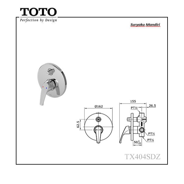 TOTO KRAN MIXER TX404SDZ | KRAN SHOWER MIXER TX404SDZ