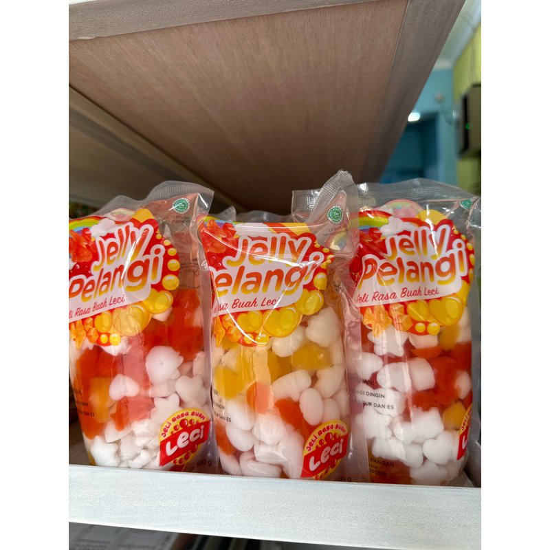 

jelly pelangi rasa leci