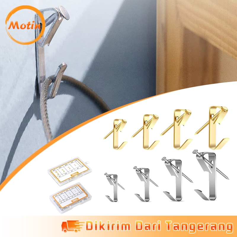 50PCS Paku Bingkai Foto Dinding Hook Paku Gantungan Bingkai Foto Gantungan Foto