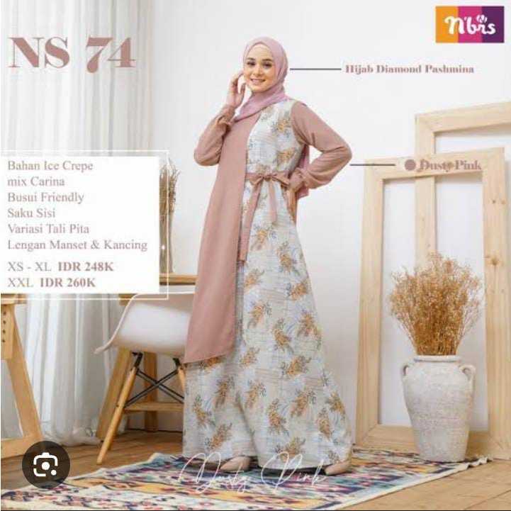 NIBRAS NS 74 DUSTY PINK GAMIS