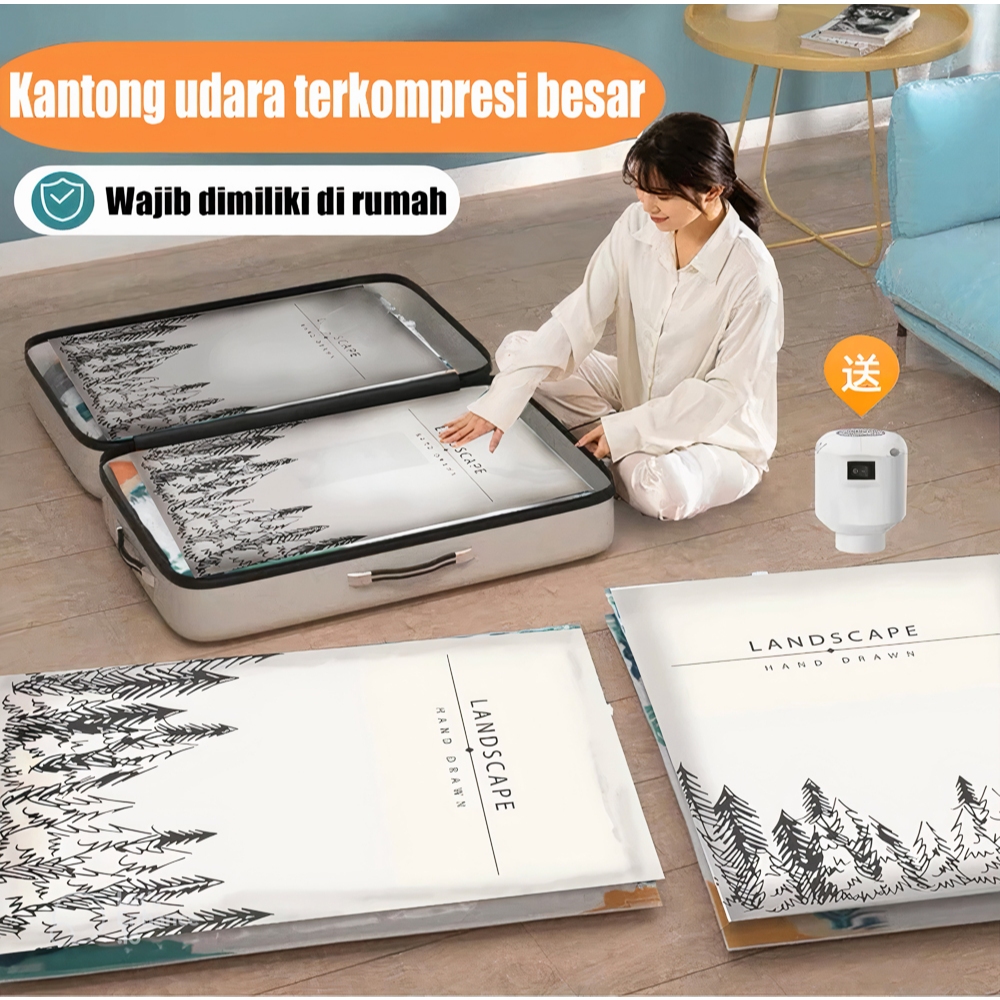 Vacuum Bag Plastic Travel Transparan untuk Pakaian