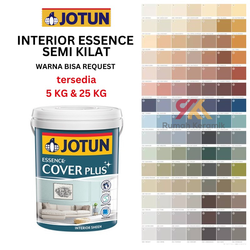 ESSENCE COVER PLUS SHEEN Jotun Interior Sheen 5 KG & 25 KG | Cat Tembok Interior Kilat / Cat tembok 