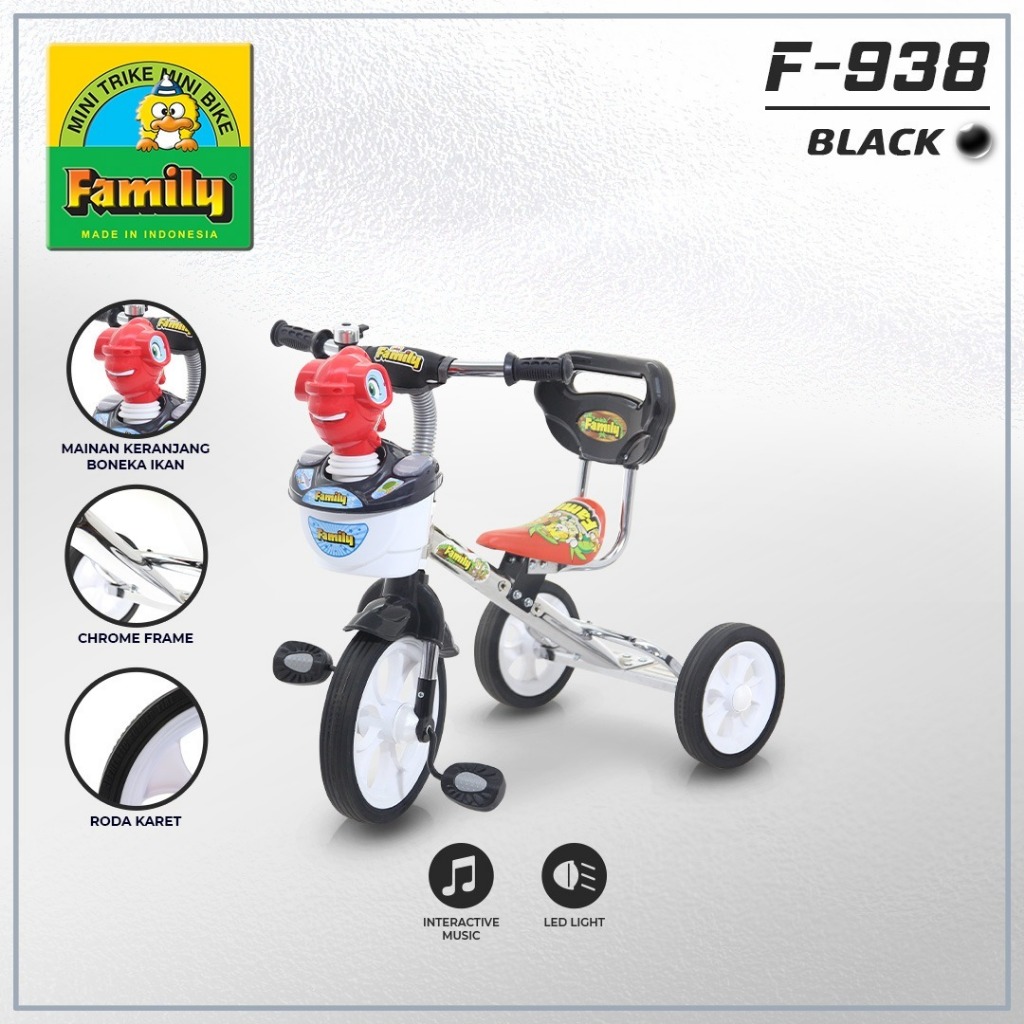 Family Sepeda Roda Tiga Anak Sepeda Roda 3 Bayi Tricycle Anak Sepeda Anak New Model F-938