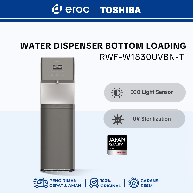 TOSHIBA Dispenser Air Galon Bawah RWF-W1830UVBN(T) - Low Watt - LED Display (Brown Silver)