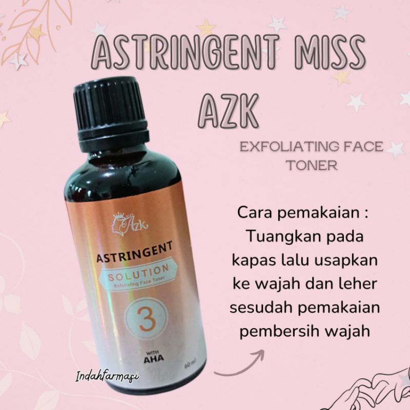 TONER ASTRIGENT NO 3 - TONER NO3 - TONER RDL NO 3 MISS AZKA BPOM - Miss azka Astrigent AHA exfoliati