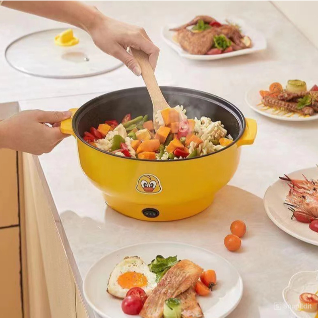 Panci Kukus Elektrik Panci Elektrik Serbaguna Bebek Kuning /Newstyle Panci Listrik Serbaguna Panci L