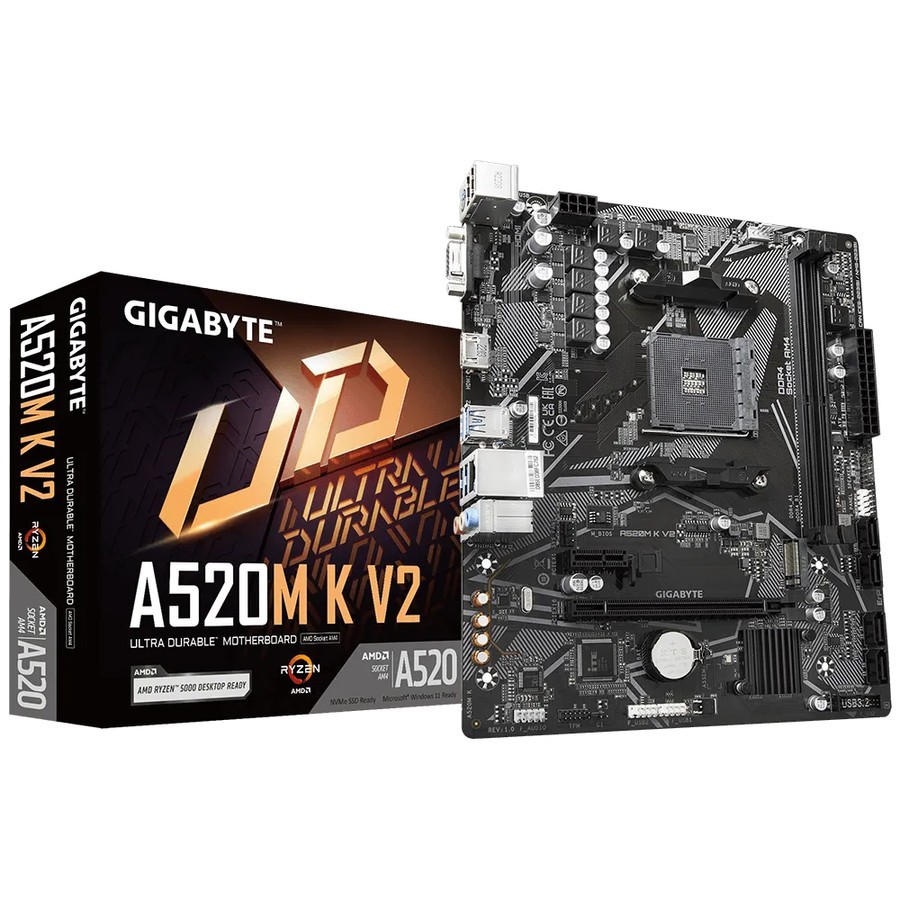 Motherboard Gigabyte A520M K V2 (AM4, AMD, A520, DDR4, USB3.2, SATA3)