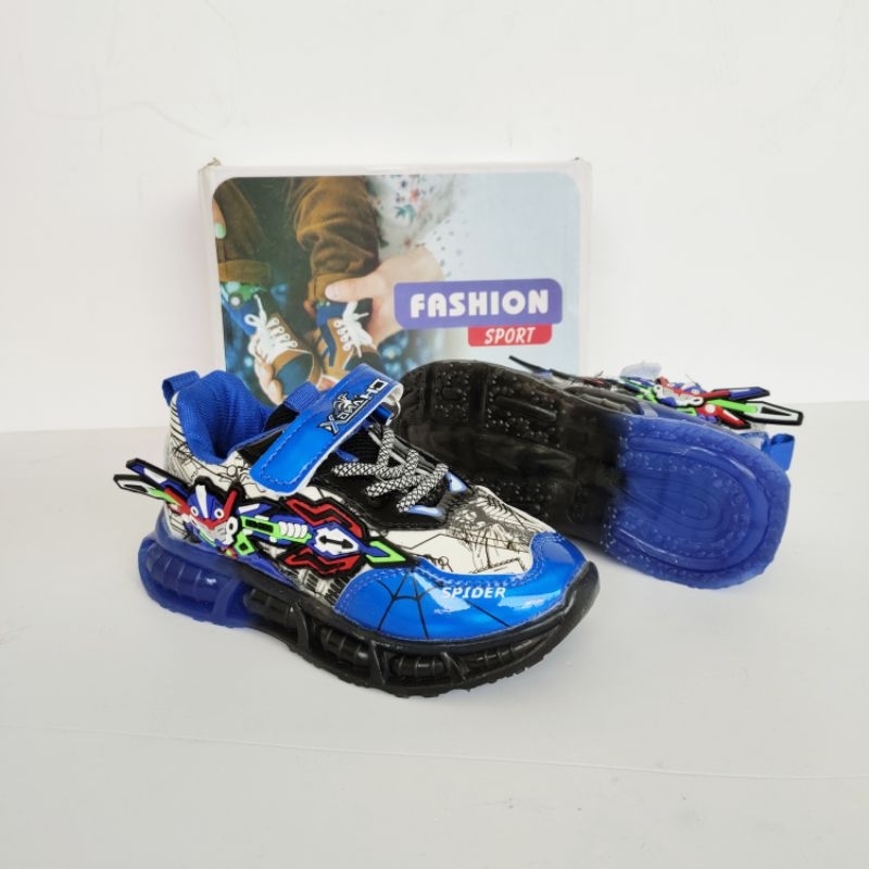 Sepatu spiderman led import #sepatu anak laki # sepatu led anak