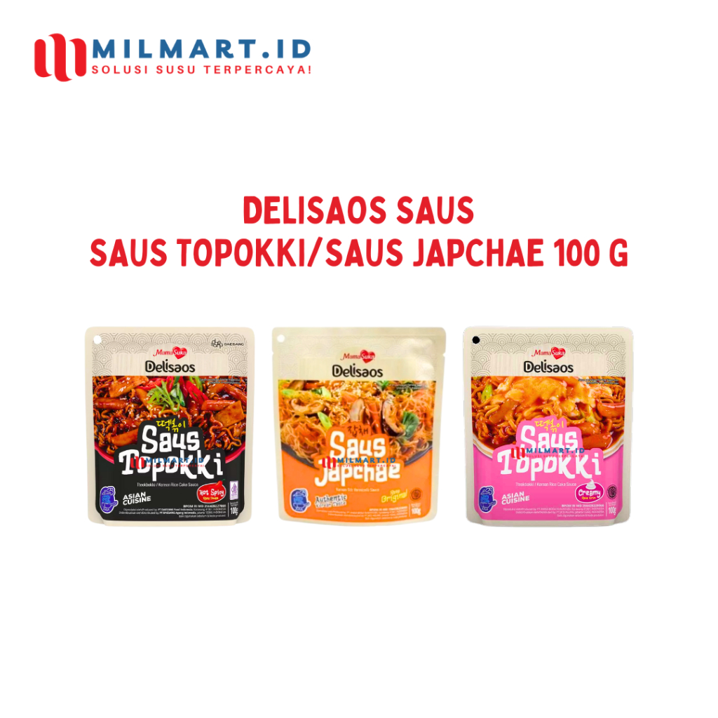 

MAMA SUKA SAUS TOPOKKI DELISAOS SAUCE RICE CAKE 100G HOT SPICY/CREAMY