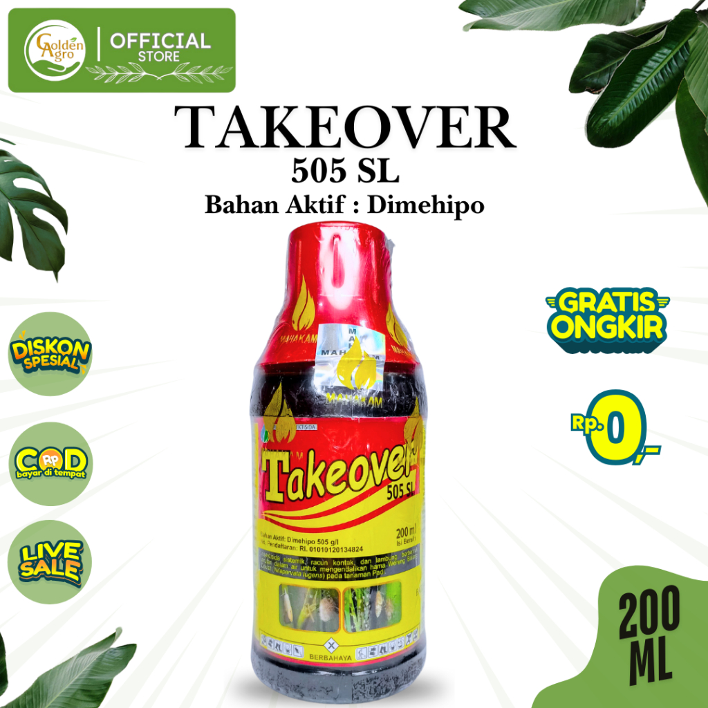 INSEKTISIDA TAKEOVER TAKE OVER 505SL SL 200ML ML DIMEHIPO MURAH