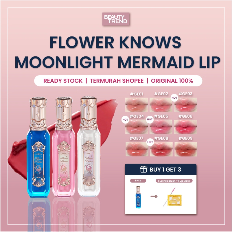 [READY ORI] Flower Knows Moonlight Mermaid Lip Gloss Flower Knows Lip Flower Knows Eyeshadow Viral