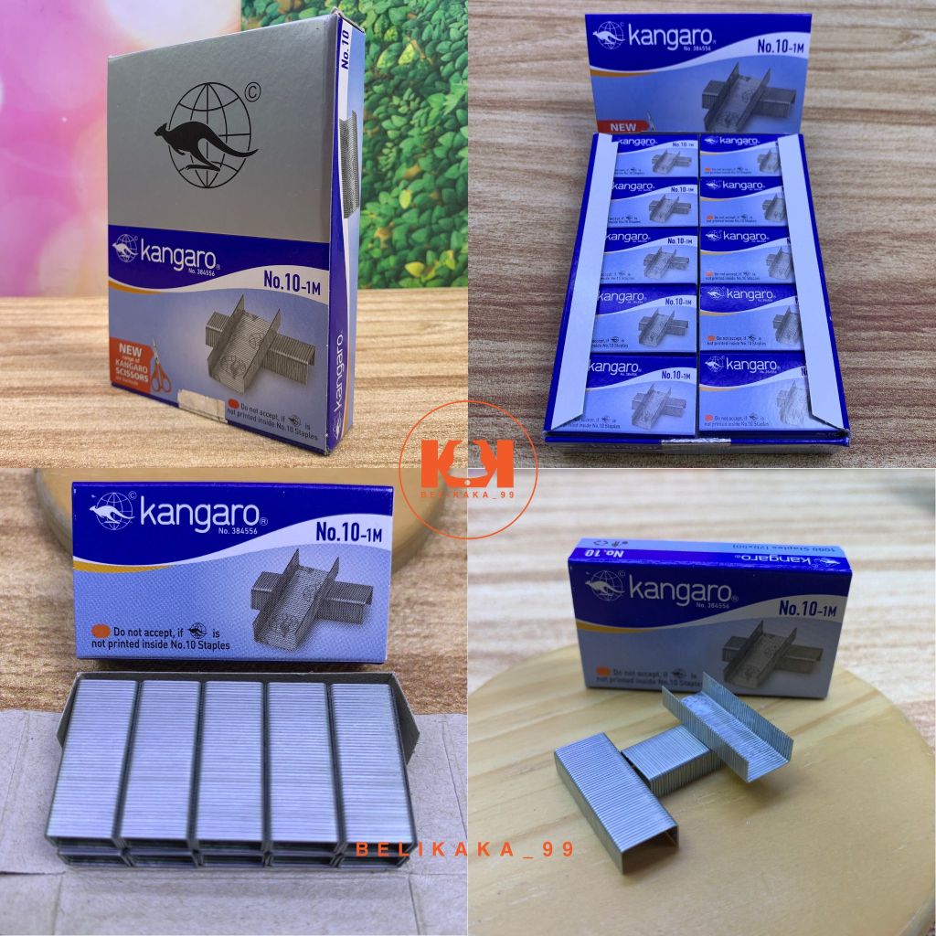 

(1 PAK ISI 1000 PCS) ISI STAPLER MEREK KANGARO NO.10-1M / STAPLES ISI HEKTER / REFILL STAPLER ISI 1000