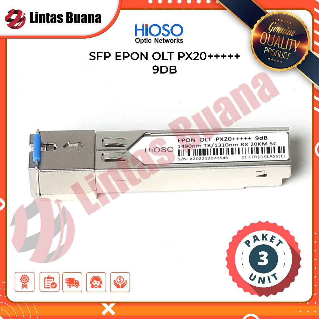 PAKET 3 Pcs - HIOSO SFP EPON OLT PX20+++++ 9DB