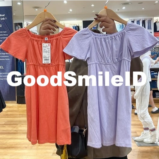 SALE GIRLS Gaun Lengan Flare Lengan Pendek Dress Anak Perempuan KIDS UNIQLO JASTIP