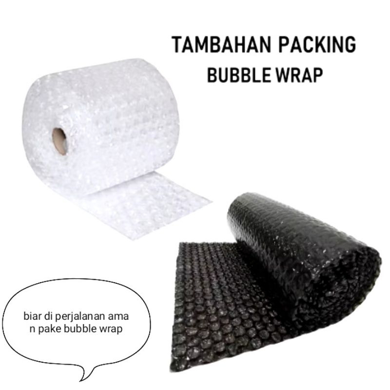 

bubble wrap/biar produk lebih aman, tidak penyok/lecet/pecah, pake bubble wrap