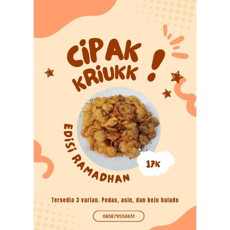 

cipak kriuk 250g cipak pedas cipak gurih asin