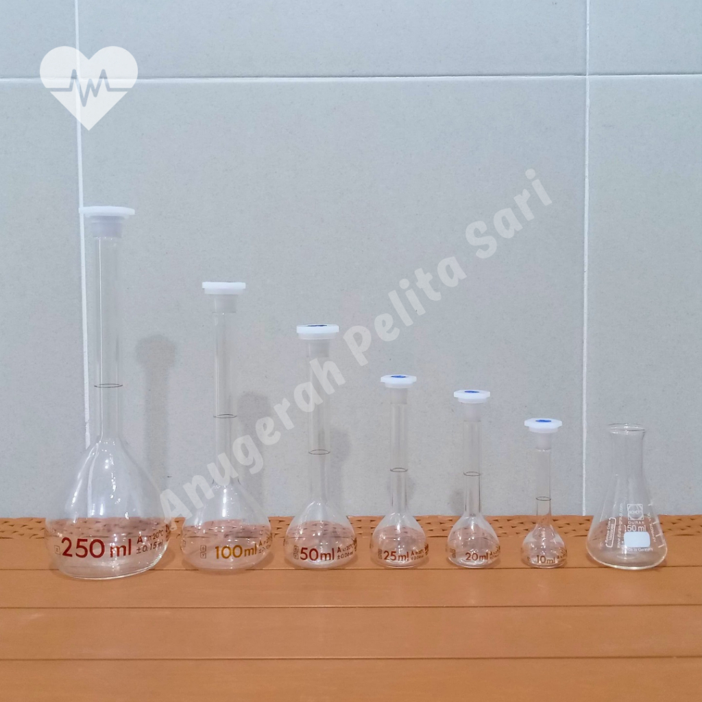 Labu Ukur Kaca + Tutup Iwaki