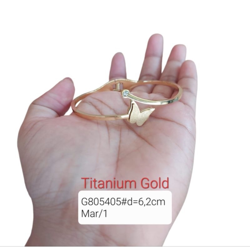 Gelang kolong bangle kupu kupu titanium