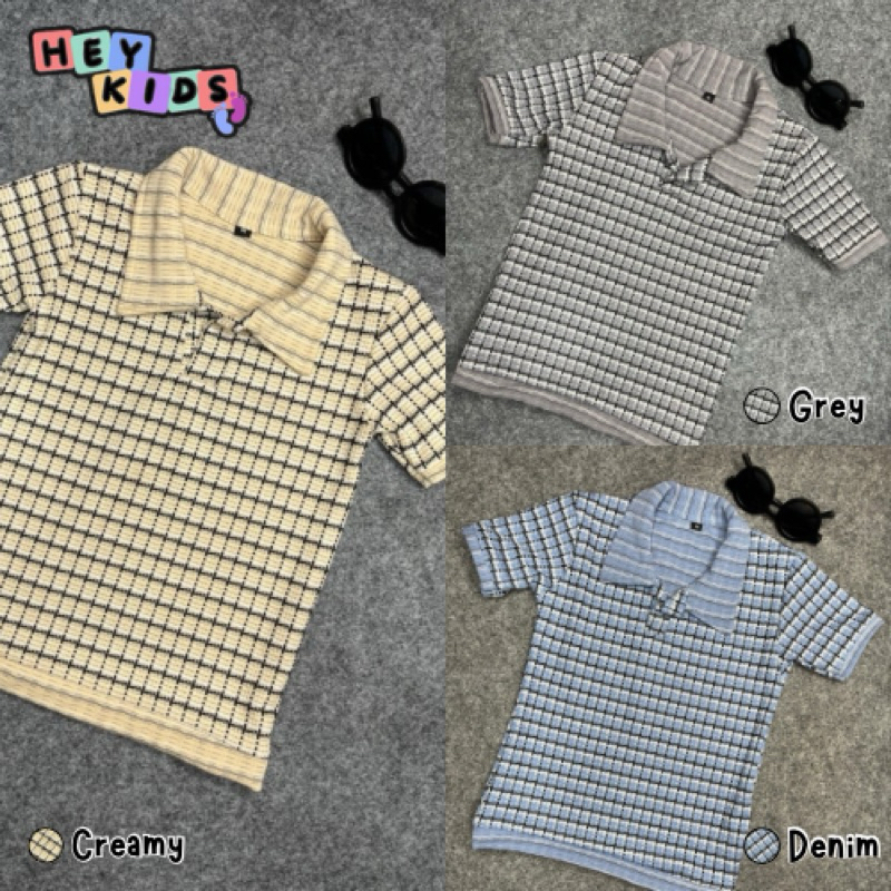 Heykids Kaos Kerah Anak Laki Laki / Tweed Polo Shirt Anak Laki Laki Usia 1-6 Tahun