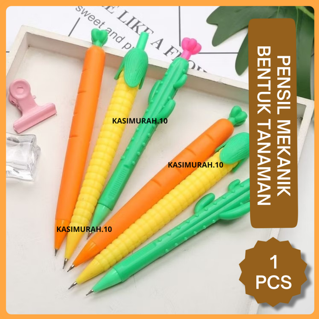 

Pensil Mekanik Motif Tanaman / Pensil Mekanik Model Jagung / Pensil Tik Tek / Pensil Tulis