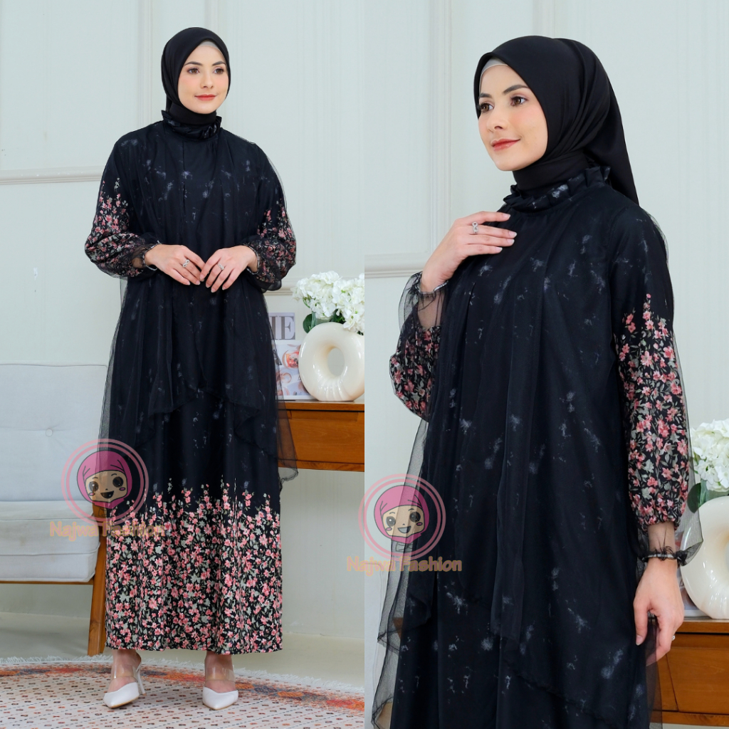 NJW  - Delisha Maxi Dress Shakila  / SET DRESS OUTER CERUTY BABYDOLL - GAUN WANITA