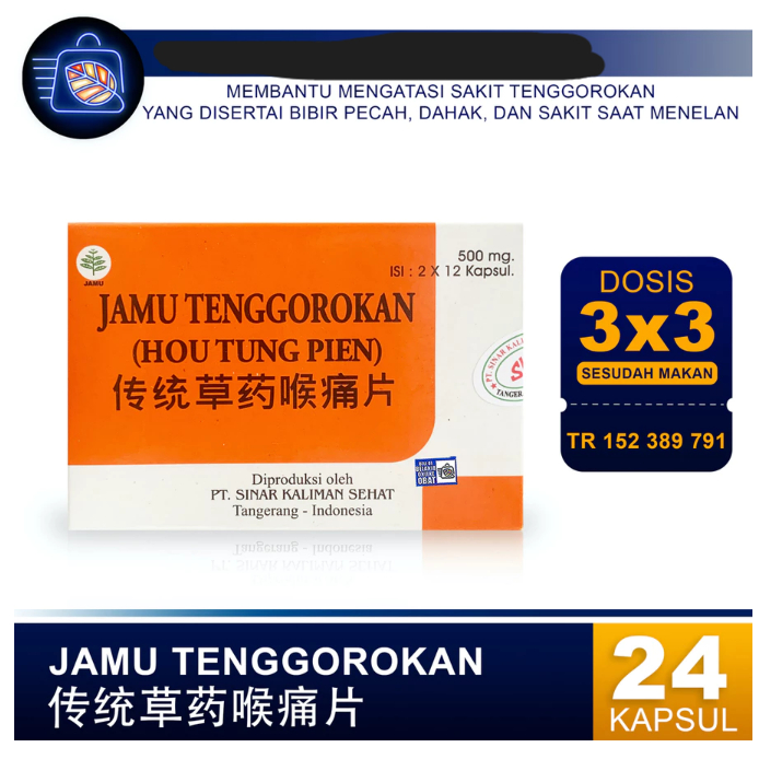 

JAMU TENGGOROKAN ( HOU TUNG PIEN )