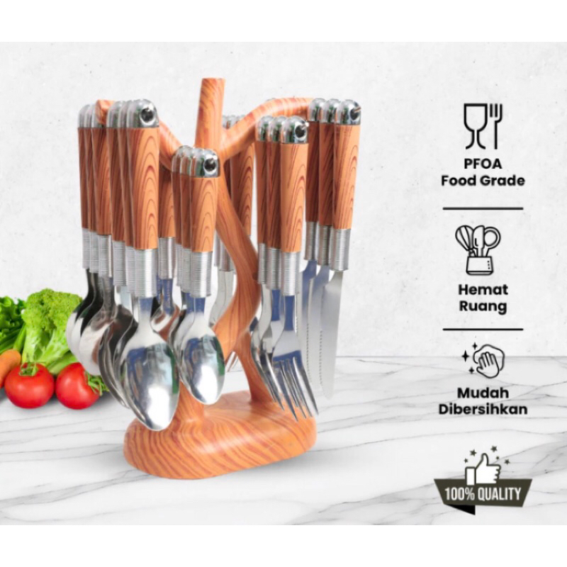 SENDOK SET CASPIAN 24 PCS GARPU SET CASPIAN 24 PCS PISAU KUE SET CASPIAN 24 PCS pisau set hias