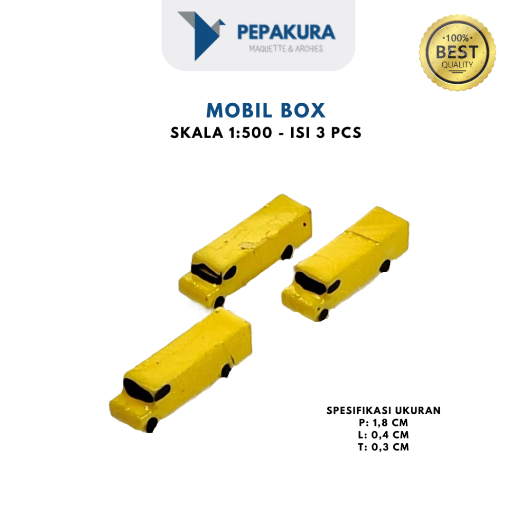 Miniatur Mobil Box Skala 1:500 Berwarna - Aksesoris Bahan Maket Diorama