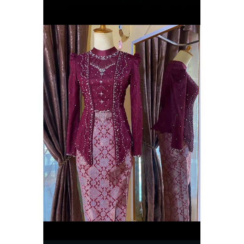 kebaya wisuda lamaran kutu baru bahan brokat cantili premium