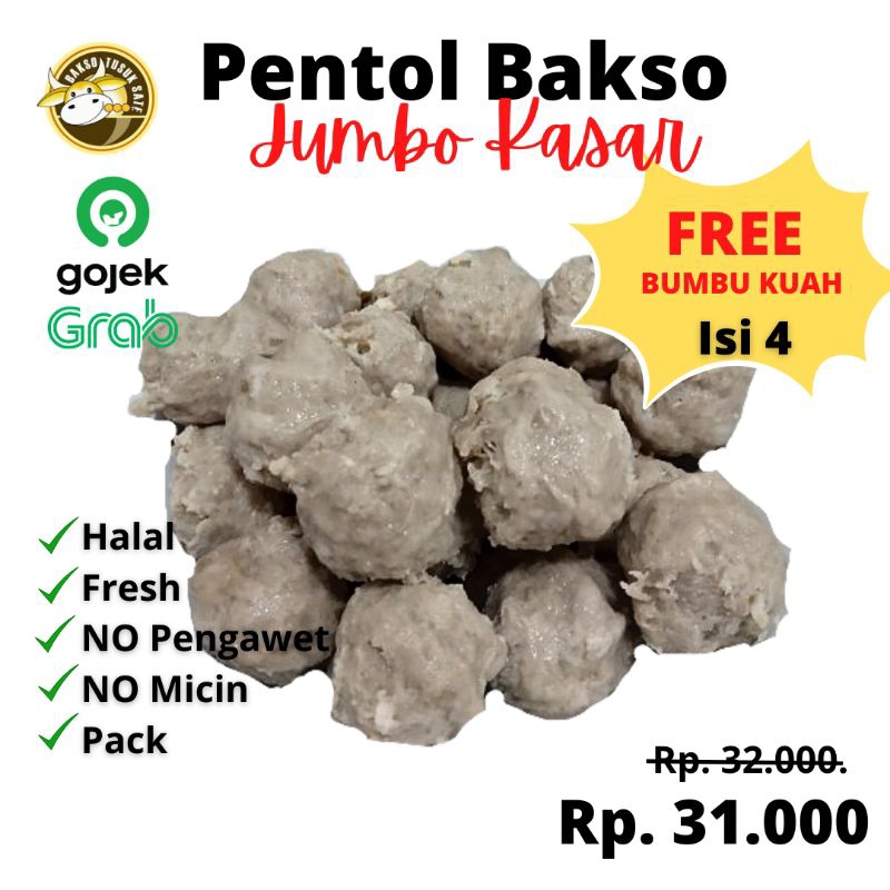 

Bakso Tusuk Sate ❤️ Bakso Jumbo Kasar / halus Pentol Bakso Sapi Asli No Micin Isi 4 Free Bumbu Kuah