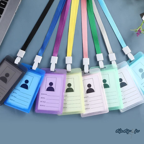 

Name Tag ID Card Holder Transparant Lanyard / Tempat Kartu Identitas Akses Tali Lanyard