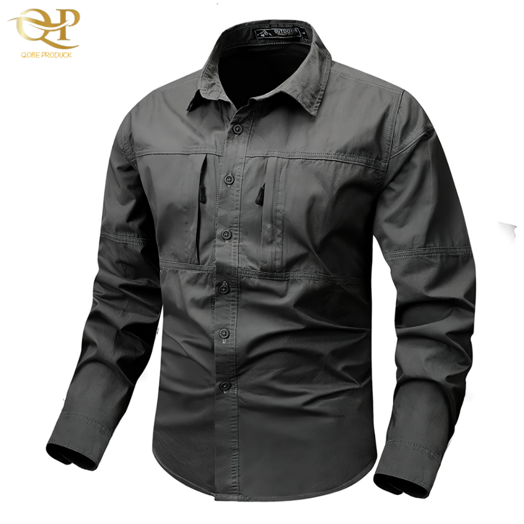 Kemeja Tactical Abu Tua Lengan Panjang / Kemeja Tactical / Kemeja Pria / Kemeja Hitam / Kemeja Tacti