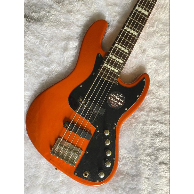 Bass 5string Fender Jazz Orange Natural Preamp Aktive
