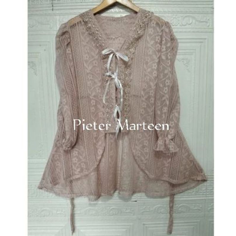 Outer Brukat Kondangan Wanita Terbaru  Atasan Brukat Cardigan Wanita Lengan Panjang Atasan Kebaya Le